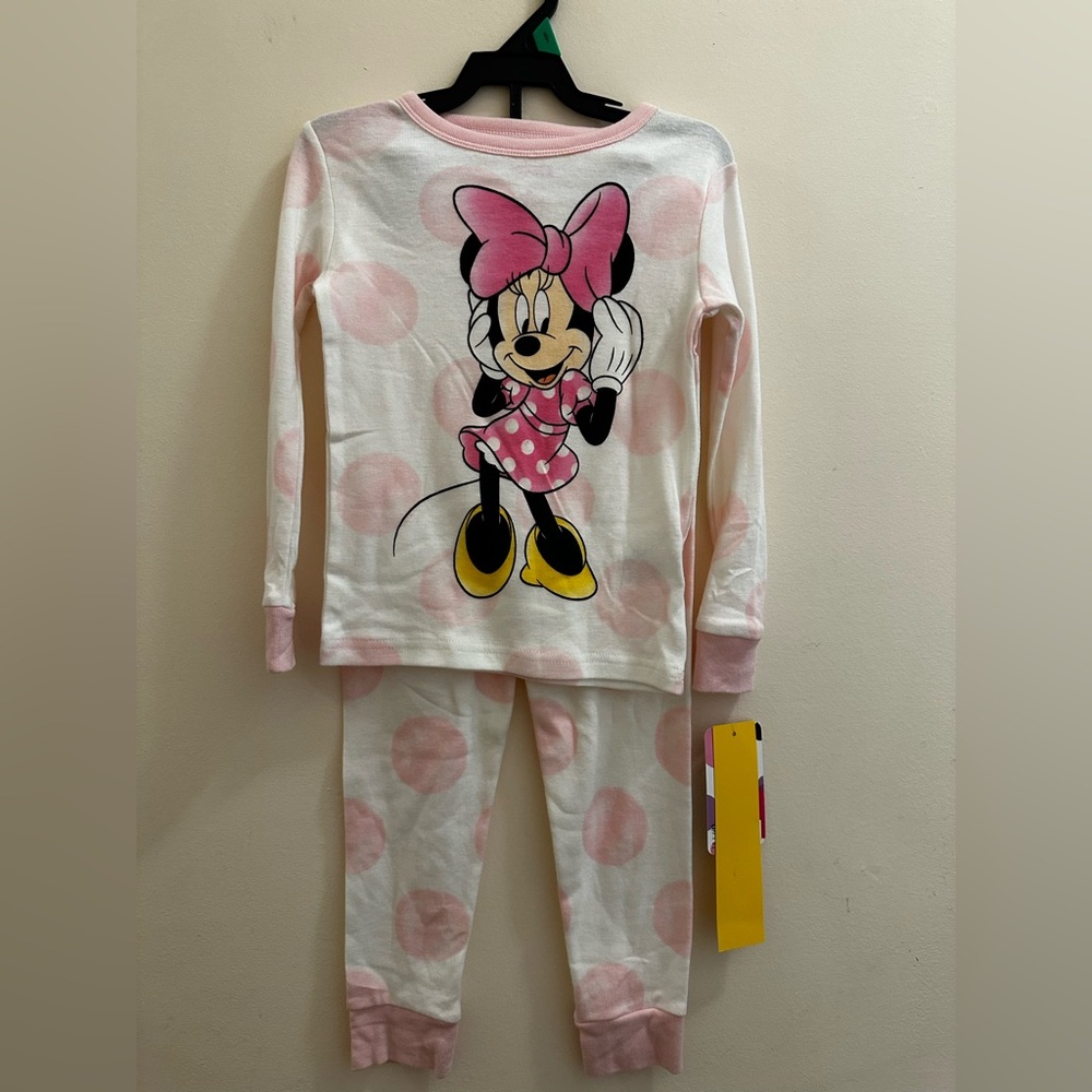 Disney Minnie Mouse Pink and White Pajama Set